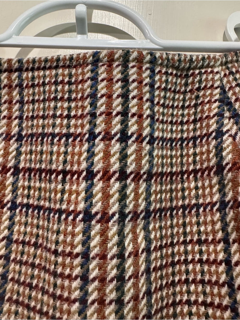 Classic Plaid Pencil Skirt in Brown Check wool fall style Hugo Buscati USA made - Picture 2 of 8